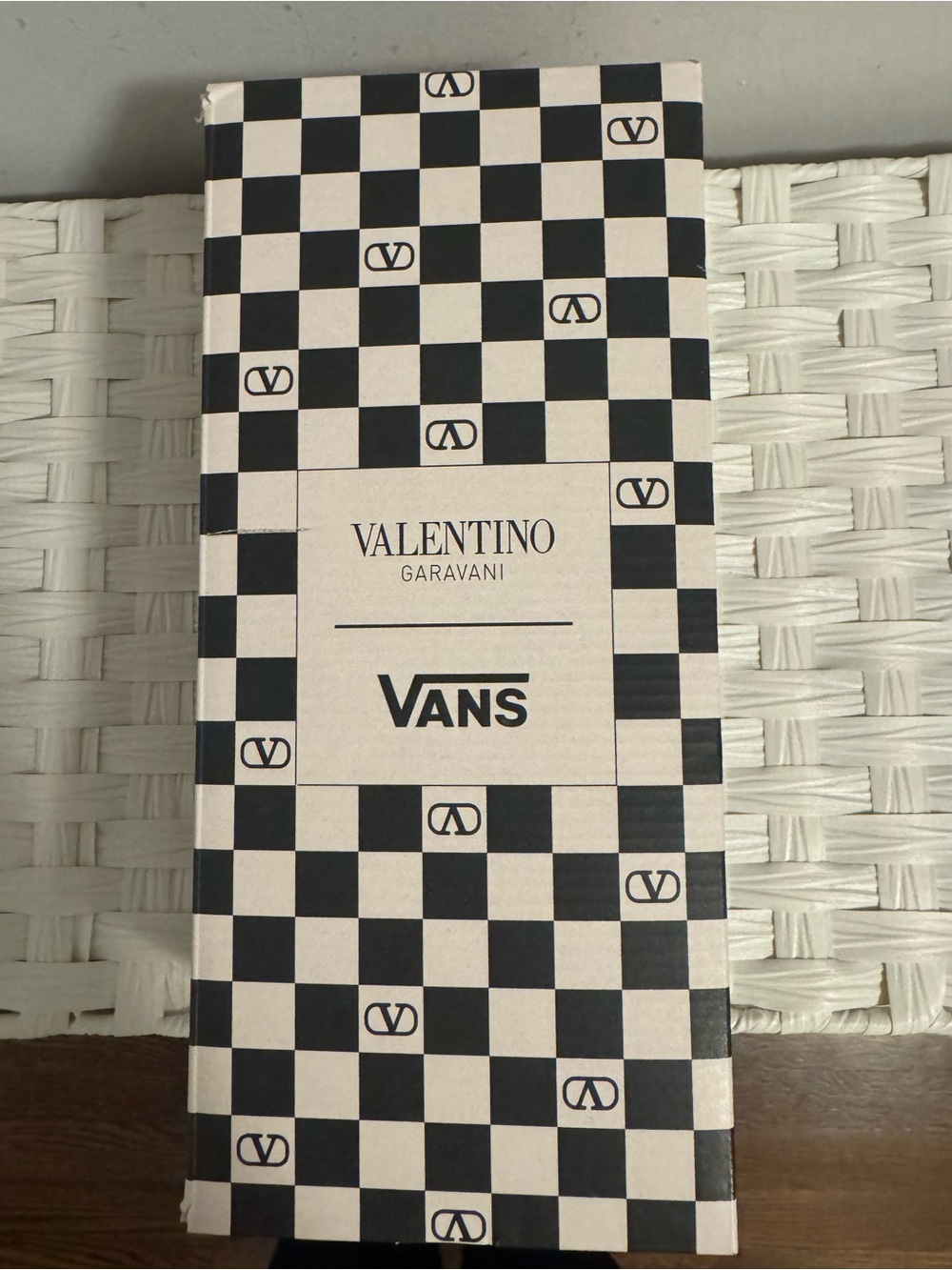 Valentino & Vans Collaboration: Pink/Black Checkered Sneakers, size 9 - Picture 3 of 9